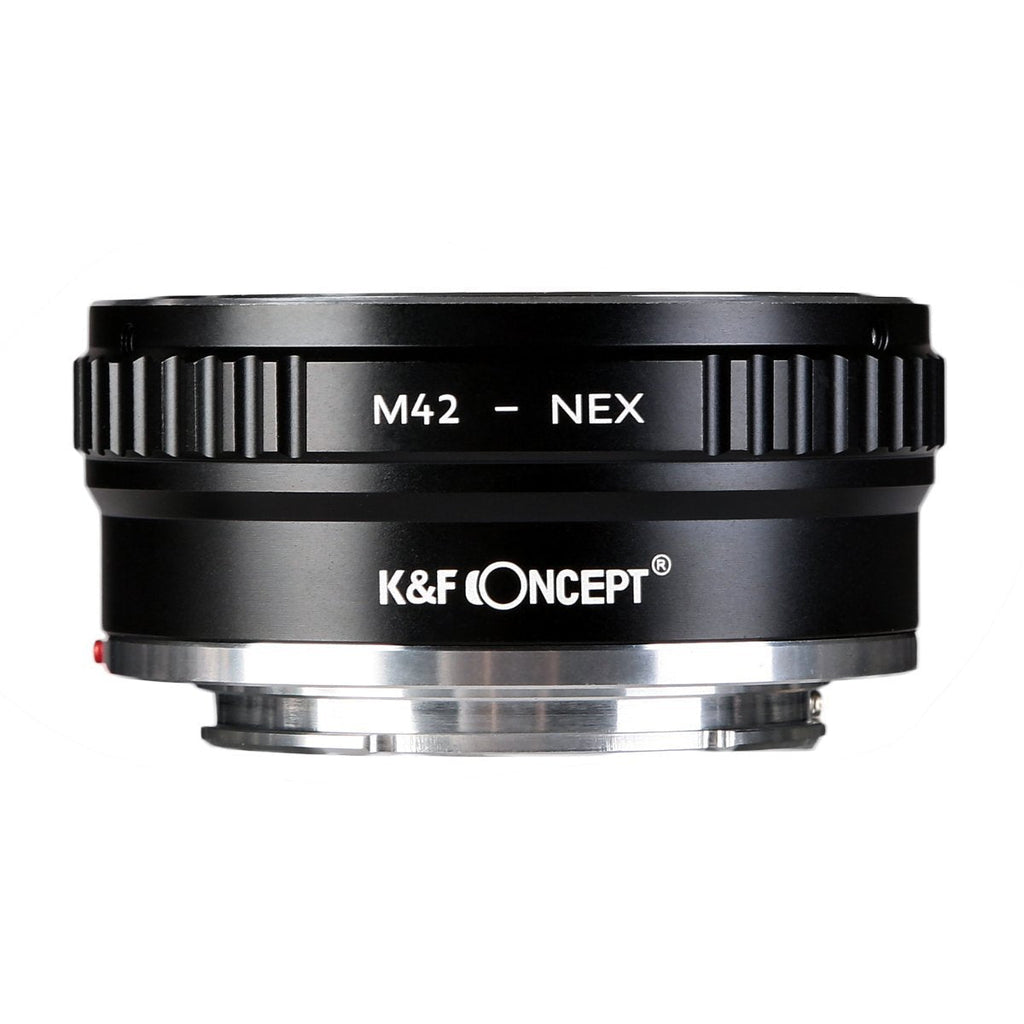 K&F Concept Lens Mount Adapter M42 to NEX Ⅱ Copper Adapter Compatible with M42 Screw Mount Lens Sony NEX Camera Black