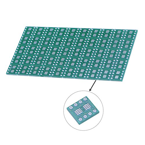 JIUWU 50pcs 8 Pin Double Side Prototype PCB Printed Adapter Board SO MSOP TSSOP SOIC SOP8 to DIP8 Green