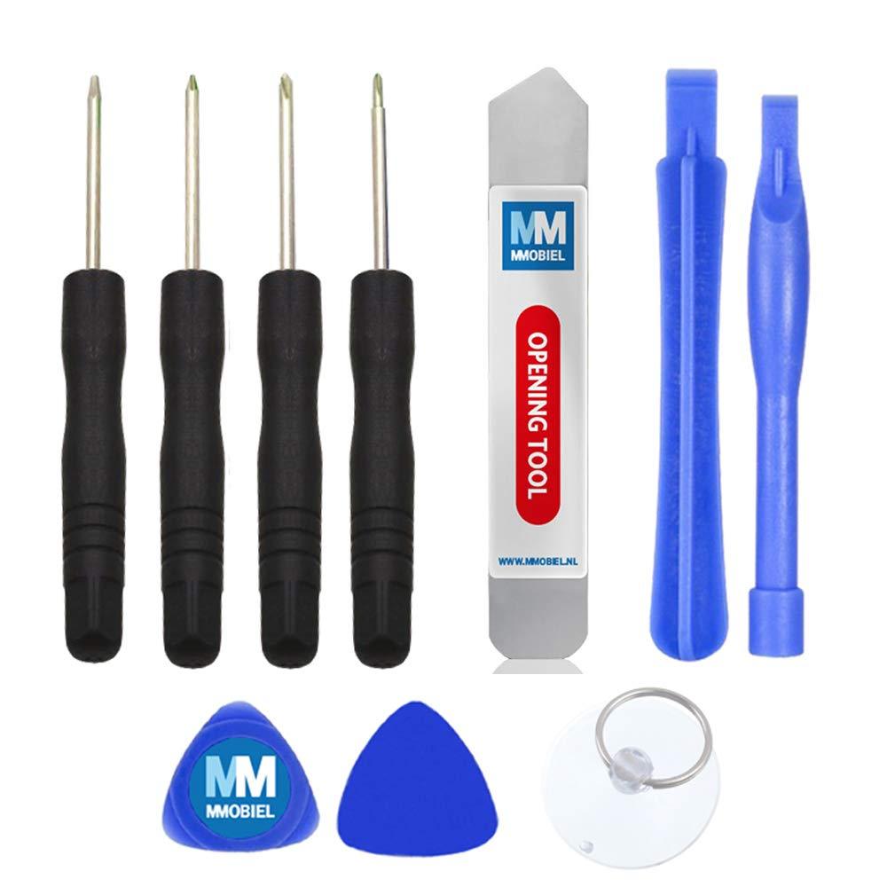 MMOBIEL 10 in 1 Repair Opening Pry Tools Screwdriver Kit Set for various Smartphones etc incl Suction Cup Metal Spugder