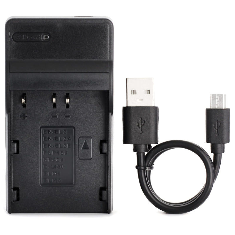 BLM-1 USB Charger for Olympus C-5060 Wide Zoom, C-7070 Wide Zoom, C-8080 Wide Zoom, E-1, E-3, E-30, E-5, E-520, EVOLT E-300, EVOLT E-330, EVOLT E-500, EVOLT E-510 Camera and More