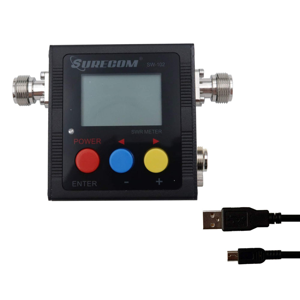 Gam3Gear Surecom SW-102S SO239 Connector Digital VHF UHF 125-525Mhz Power & SWR Meter with Ground Plate