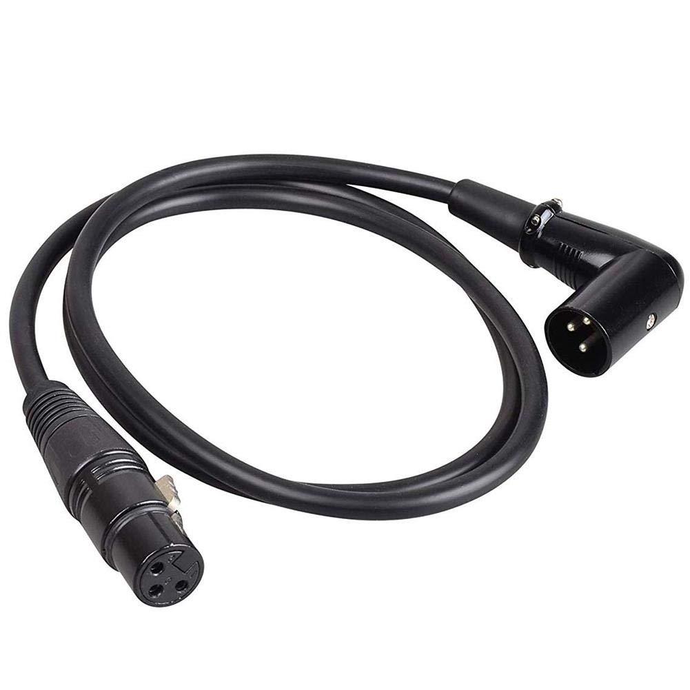[AUSTRALIA] - 3ft XLR Microphone Cable Right Angle Male to Female Balanced Cord 
