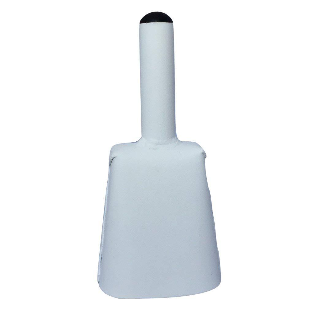 COWBELLS: Loud 7" White Cowbell with Easy-to-Hold Handle. Excellent Noise Maker Powdercoated Steel Bell. Great Cheering Cow Bell for Sporting Events, Weddings, Rallies, School Spirit. Best Cowbell!