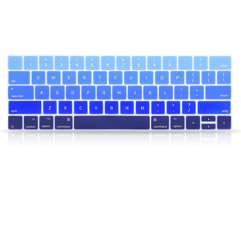 ProElife Blue Gradient Keyboard Cover Ultra Thin Keyboard Protector Skin for MacBook Pro with Touch Bar 13-inch 15-inch (Model A2159, A1989, A1990, A1706, A1707) (2019 2018 2017 2016) (Ombre Blue) For Touch Bar 13-Inch 15-Inch Ombre Blue