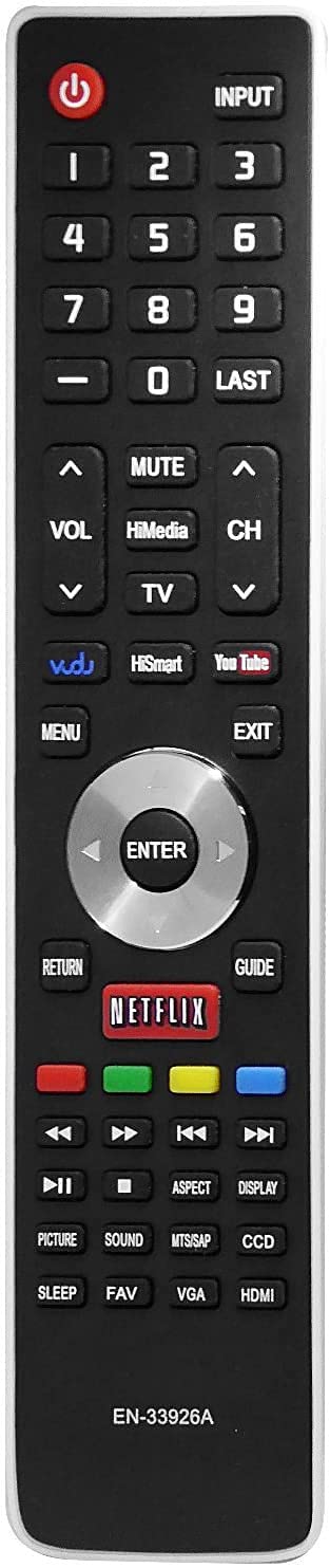 Smartby Remote Control Compatible with Hisense EN-33926A Replacement for Hisense Smart TV 32K20DW 32K20W 40K366WN 50K610GWN 55K610GWN 40H5 XV5849 32H5B 40H5B 48H5 50H5B 50H5G 50H5GB