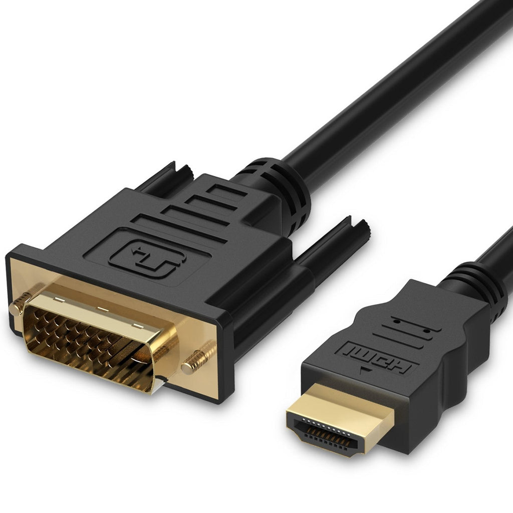 HDMI to DVI Cable (6 FT), Fosmon DVI-D to HDMI Cord Bi-Directional Gold Plated High Speed HDMI (Type A) to DVI for HDTV, Apple TV, Smart TV, PS3/PS4, Xbox One X/One S/360, Wii U