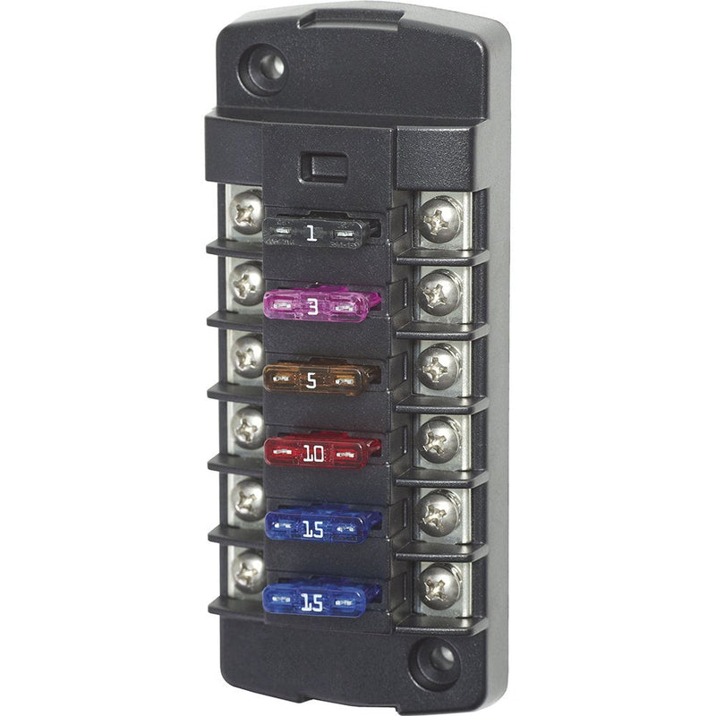 [AUSTRALIA] - Blue Sea 5037 ST Blade Fuse Block w/o Cover - 6 Circuit Independent w/o Negative Bus 