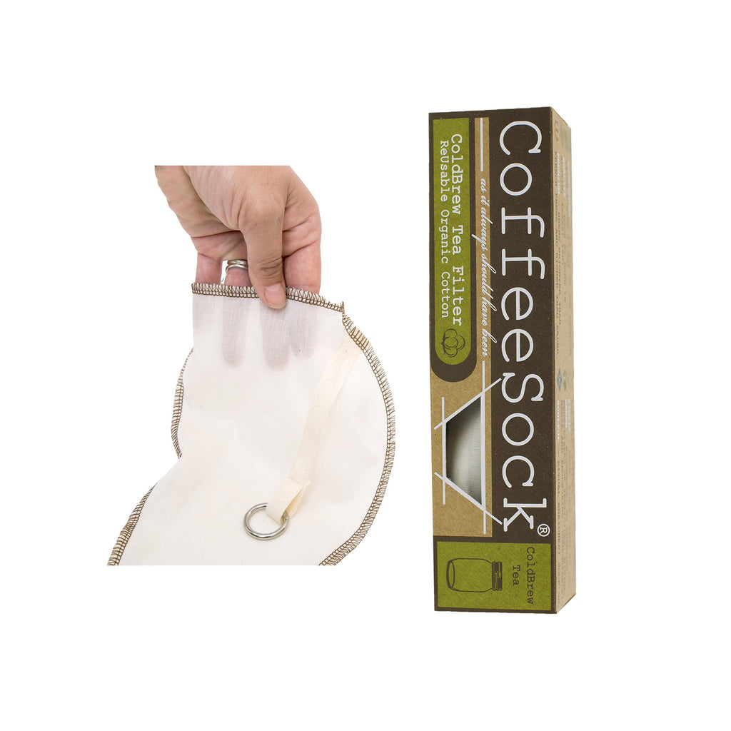 CoffeeSock DIY ColdBrew Tea Filter (1 Gallon) - The Original Reusable Coffee Filter- GOTS Certified Organic Cotton Reusable Tea Filters.