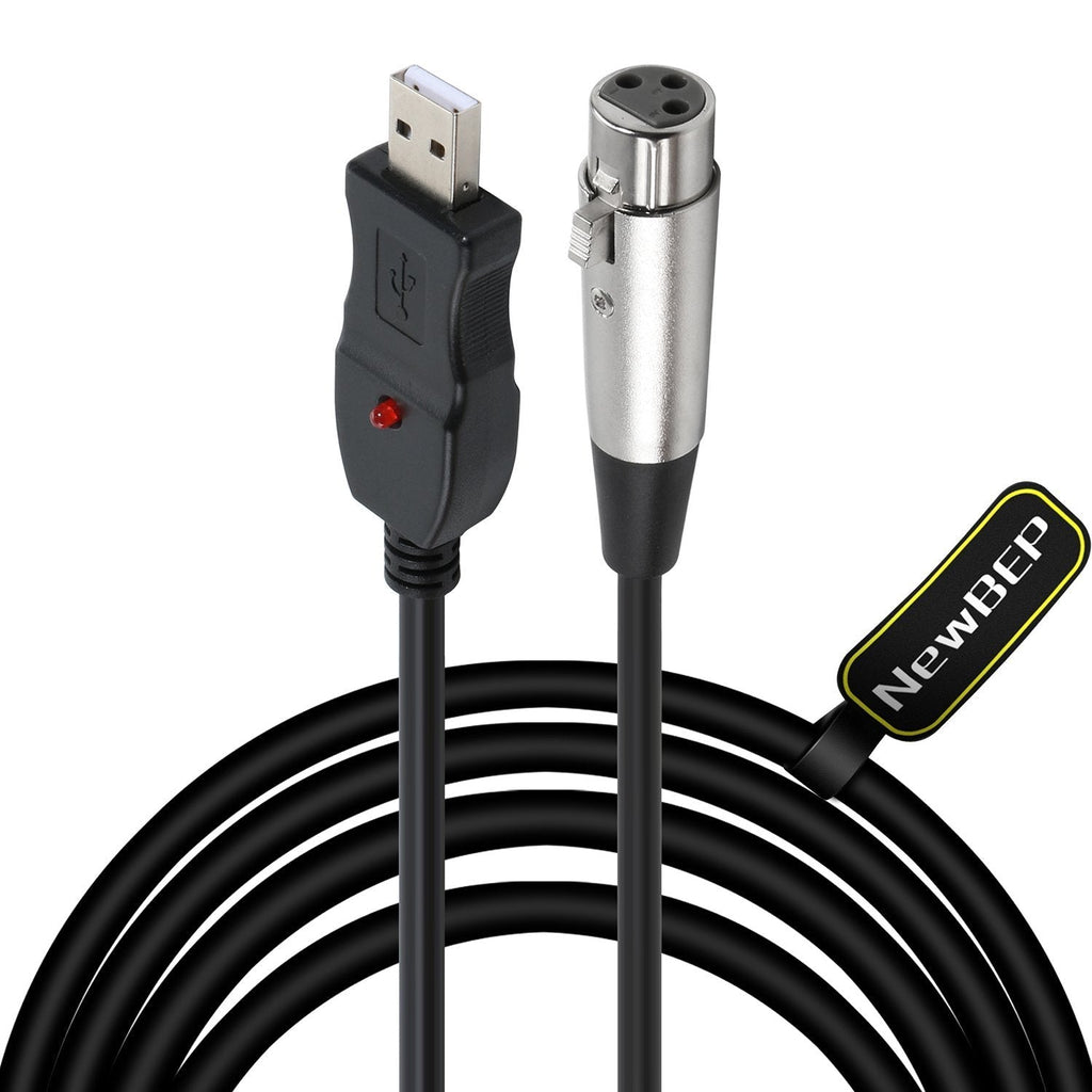[AUSTRALIA] - USB Microphone Cable, NewBEP 3 Pin USB Male to XLR Female Mic Link Converter Cable Studio Audio Cable Connector Cords Adapter for Microphones or Recording Karaoke Sing,3M(USB Microphone Cable) 