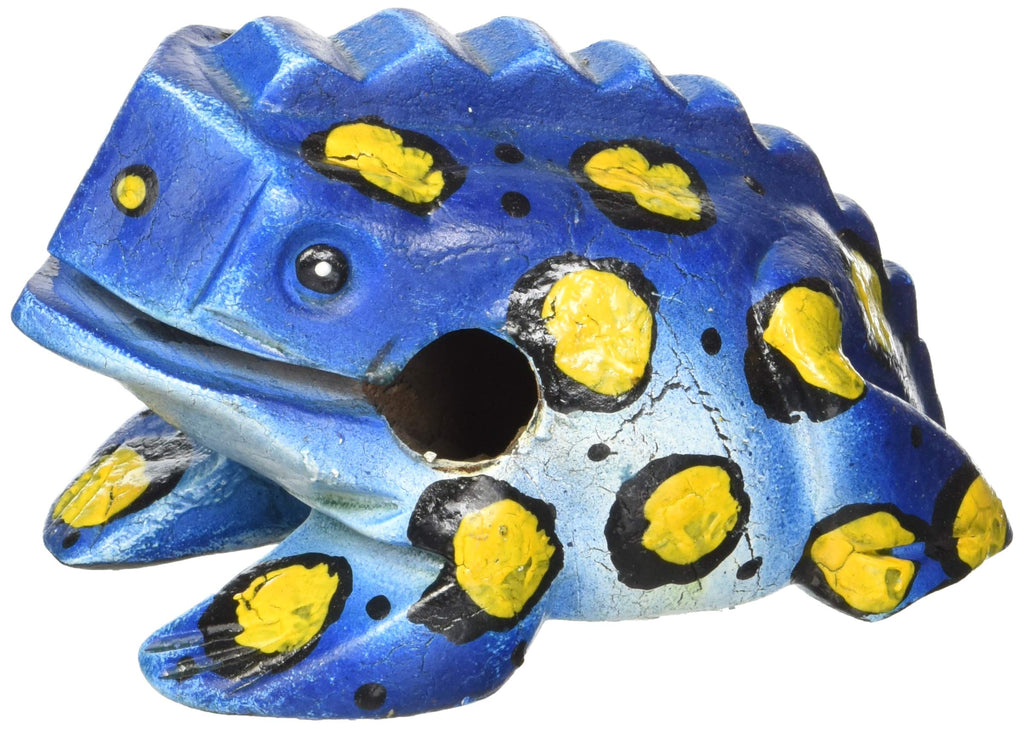 Unique Thailand 5 inch Hand Carved Wooden Frog Musical Instrument Tone Block (Sky Blue) Sky Blue