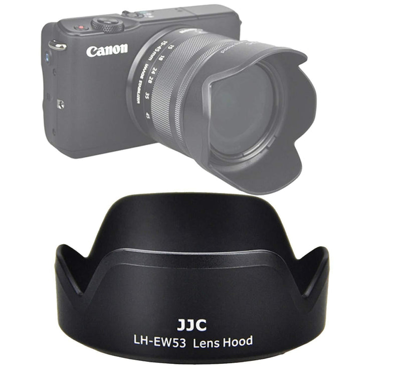 JJC LH-EW53 Dedicated Bayonet Lens Hood for Canon EF-M 15-45mm f/3.5-6.3 is STM Lens, Canon 15-45mm is STM Lens Hood Shade, Replacement of Canon EW-53 Lens Hood for Canon EF-M 15-45mm IS STM