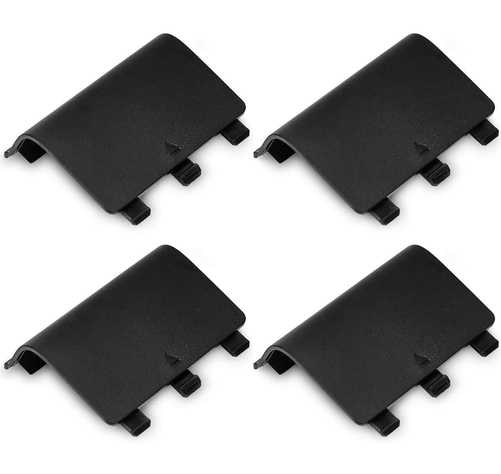 MoKo Xbox One Battery Door, (4 Pack) Shell Cover Replacement for Xbox One/Xbox One S Wireless Controller, Black