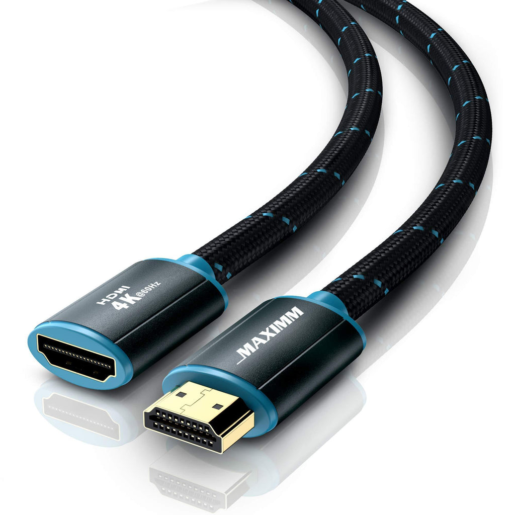 Maximm 4K HDMI Male to Female Extension Cable - 3 FT - 60Hz 48 Gbps-Premium High Speed Cable