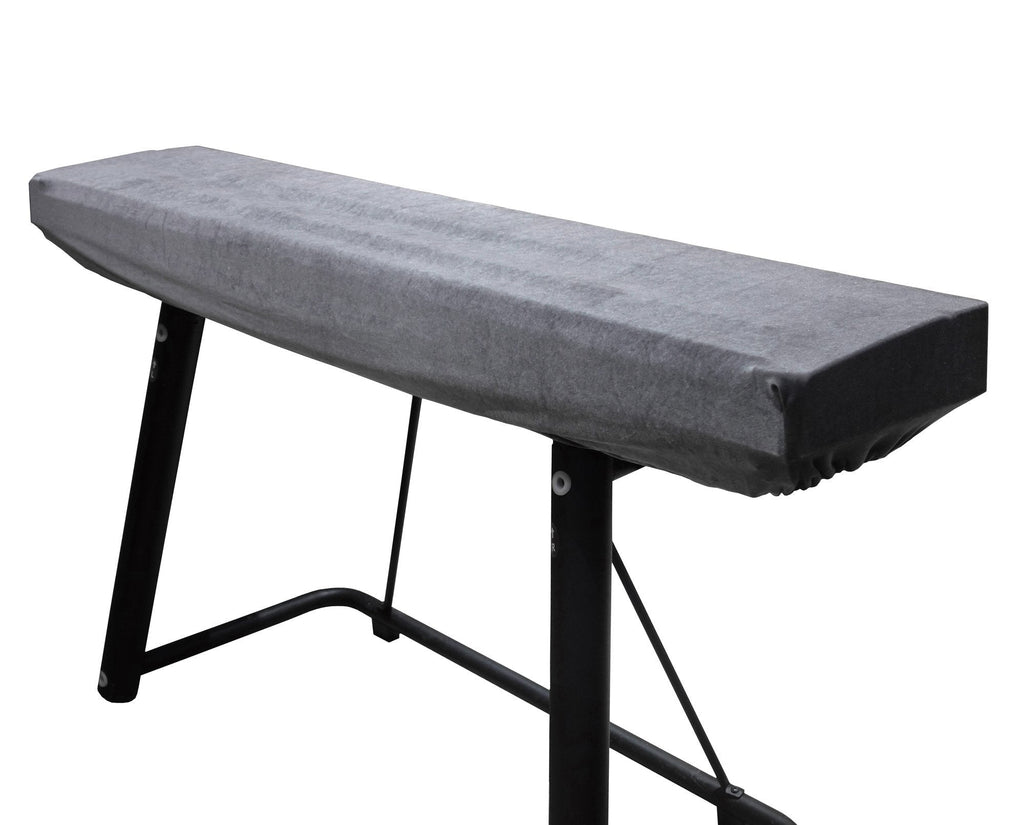 WOMACO Piano Keyboard Cover Stretchy Plush Velvet Dust Cover for 76-88 Keys Digital Piano Keyboard (Gray) Gray