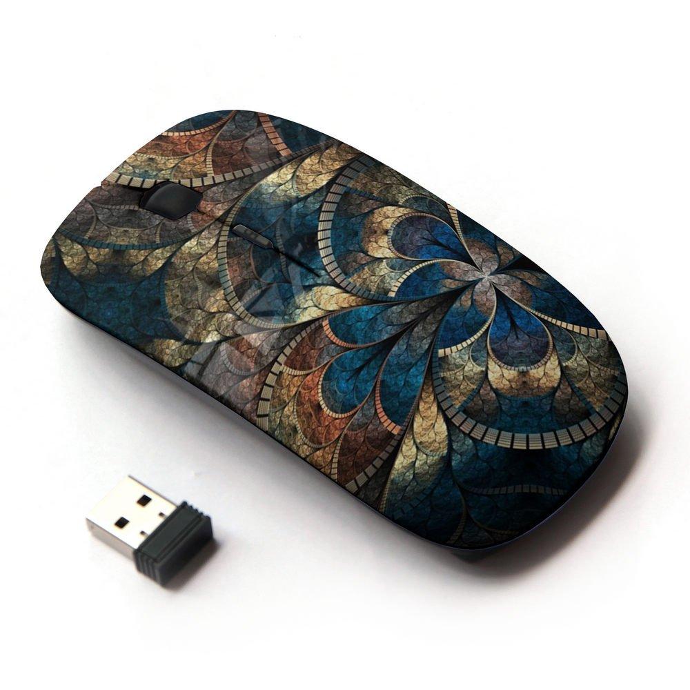 KawaiiMouse [ Optical 2.4G Wireless Mouse ] Gold Iridescent Blue Mosaique