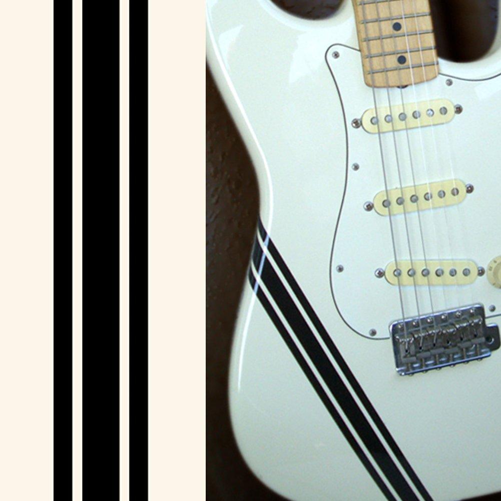 Competition Racing Line Stripes (Solid Black) Inlay Sticker Decals for Guitar & Bass Body