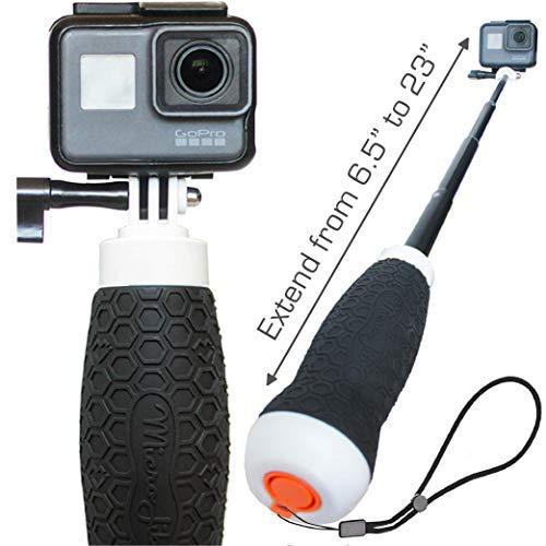 Extendable GoPro Floating Hand Grip + Waterproof Camera Pole Mount 6.5-23" (for Hero 9, 8, 7, 6, 5, 4 Session and MAX) | Flow by MicroJib
