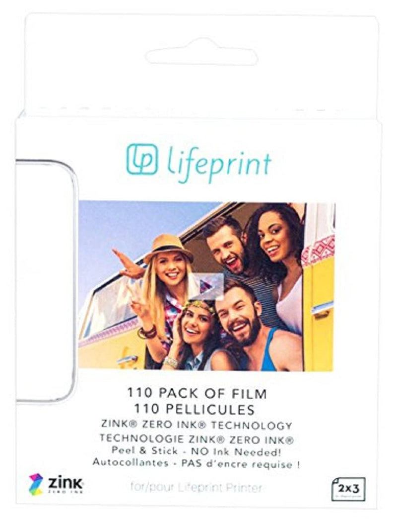 Lifeprint 110 pack of film for Lifeprint Augmented Reality Photo AND Video Printer. 2x3 Zero Ink sticky backed film 110-pack