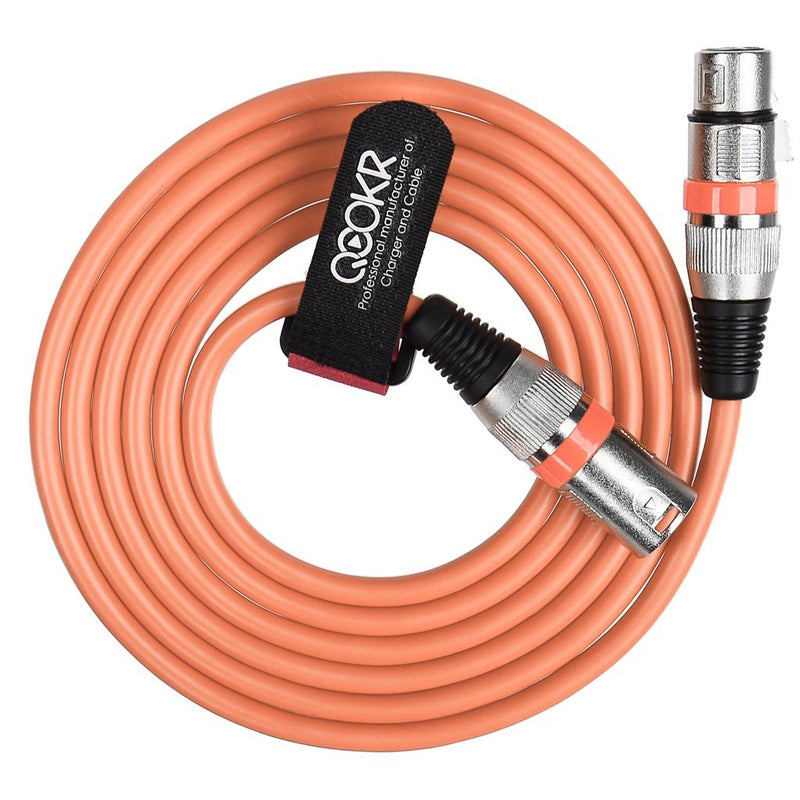 [AUSTRALIA] - QOOKR 5ft Balanced 3-Pin Color XLR Male to Female Audio Cable, Professional Microphone, Speaker, DMX-Lights, Recording Cord (5 Feet,Orange) 5 Feet Orange 