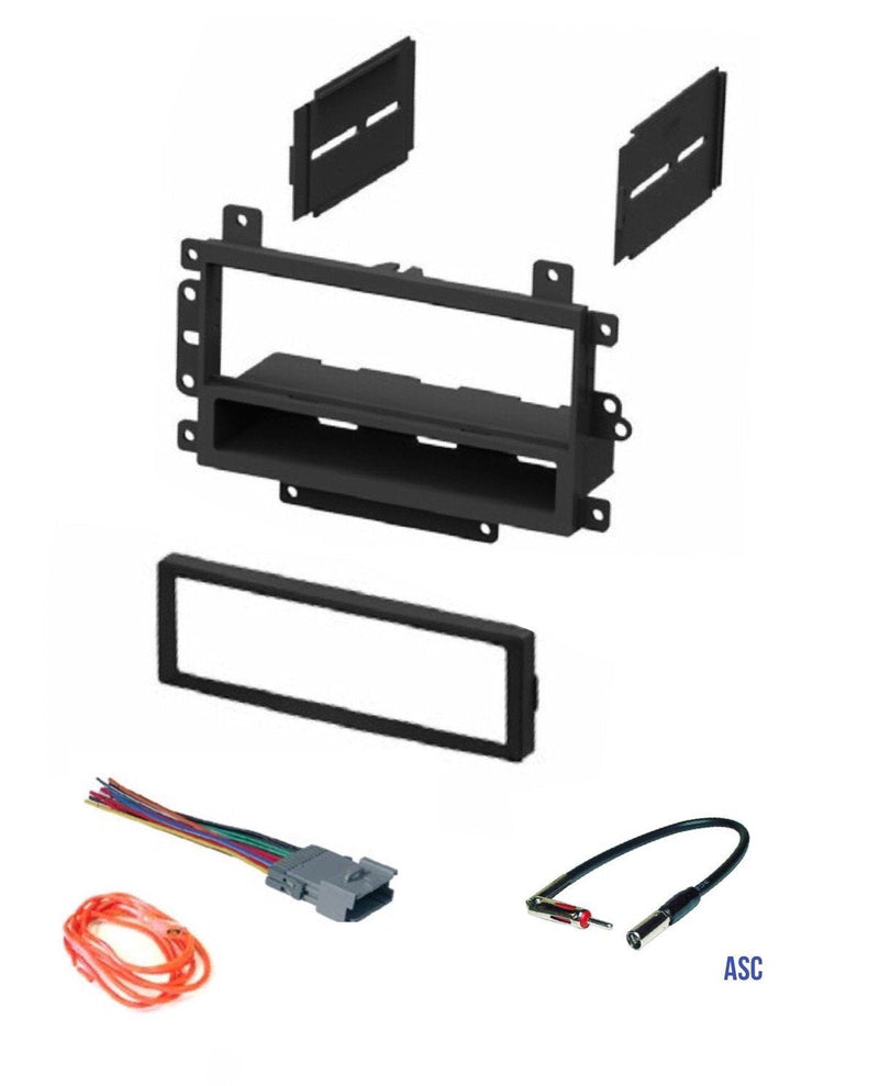 ASC Audio Car Stereo Radio Dash Kit, Wire Harness, and Antenna Adapter to Add a Single Din Radio for Some Buick Chevrolet GMC Hummer Isuzu Oldsmobile Pontiac