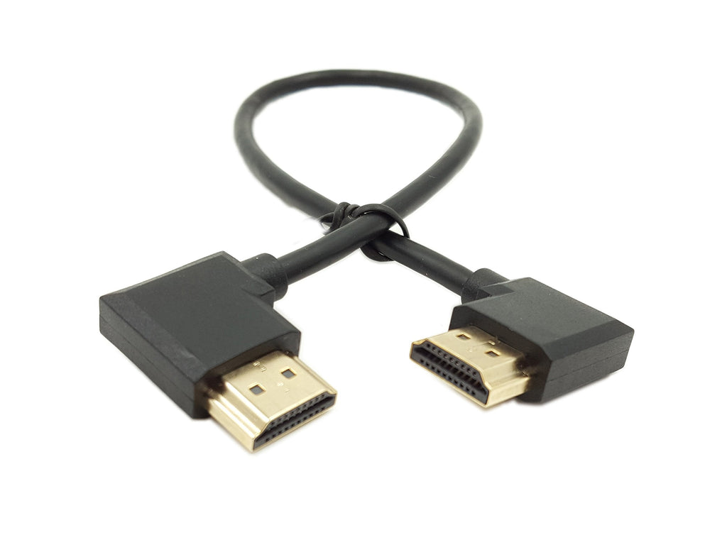 SinLoon Gold Plated High Speed 90 Angle Right HDMI Male to Left HDMI Male Adapter Cable Supports Ethernet, 3D and Audio Return (0.3M R-L)