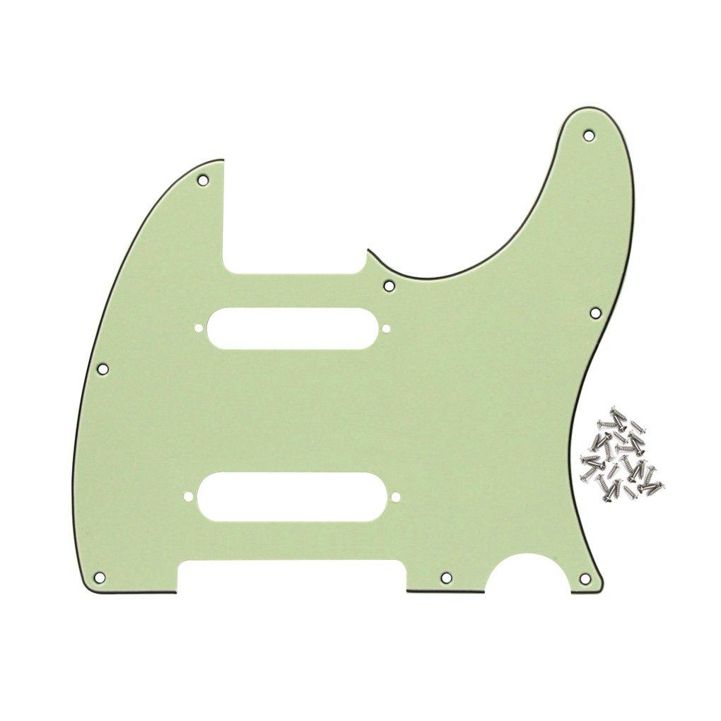 IKN 3Ply Mint Green 8 Hole Guitar Tele Pickguard Plate with Screws Fit Fender Nashville Telecaster Pickguard Replacement