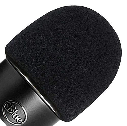 ienza Windscreen for Blue Yeti Foam - Also Fits Other Large Microphones Such as MXL, Audio Technica and More - Quality Sponge Material to Act as a Pop Filter for Your Mic (Black)
