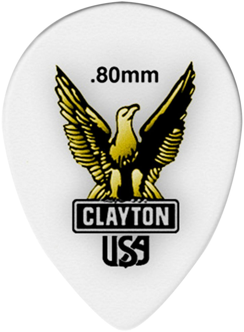 Clayton Acetal Small Teardrop Guitar Picks .80 mm 1 Dozen