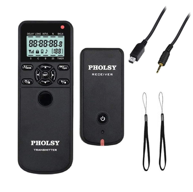 PHOLSY Wireless Timer Remote Release Control with Intervalometer and HDR for Olympus E-M1, E-M5 II, E-M5, E-M10 II, PL8, PL7; for Panasonic S5, S1H, S1RM, S1R, S1M, S1, G95, G91, G90, G9, FZ10002, GH5 for Olympus / Panasonic