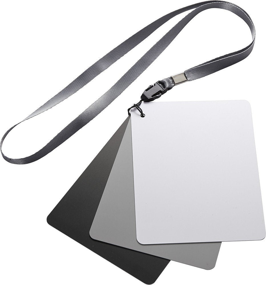 Insignia - White Balance Gray Card Kit (3-Count) - White/Gray/Black