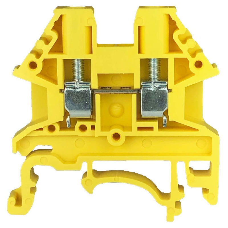 Dinkle - B01N0ER71T Yellow DK2.5N-YW DIN Rail Terminal Block Screw Type UL 600V 20A 12-22AWG, Pack of 100