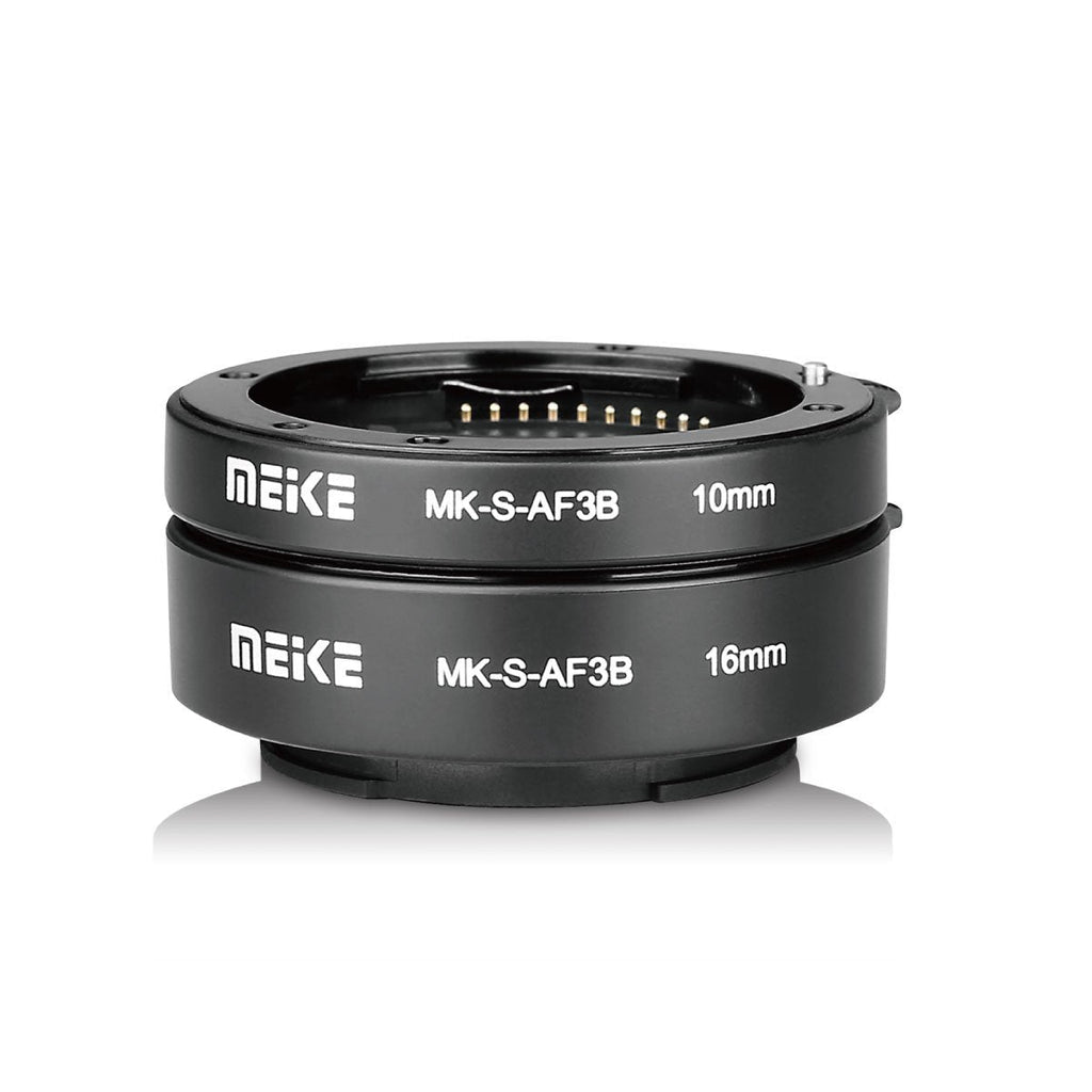 Meike MK-S-AF3B Auto Focus Macro Extension Tube Adapter Ring 10mm 16mm Compatible with Sony A7 A7M2 NEX3 NEX5 NEX6 A5000 A6000 A6300 A6400 A6500 A9