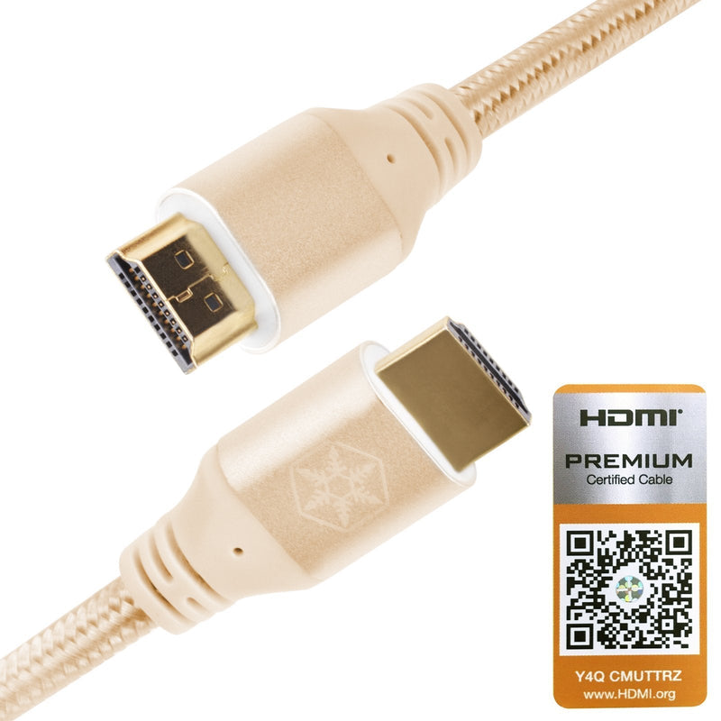 Silverstone HDMI Cable 4k Resolution at 60Hz, with HDMI 2.0b Certification in Gold Color CPH01G-1800 Gold 1800MM HDMI Cable