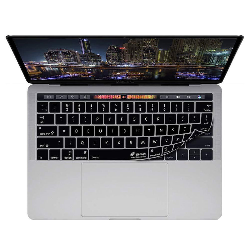 KB Covers Dvorak Keyboard Cover Compatible with 13” & 15” MacBook Pro w Touch Bar (2016+) | Ultra Thin Dust Water & Dirt Resistant Silicone Skins fits MacBook Pro w/Touch Bar - 13" & 15" - (2016-2019)