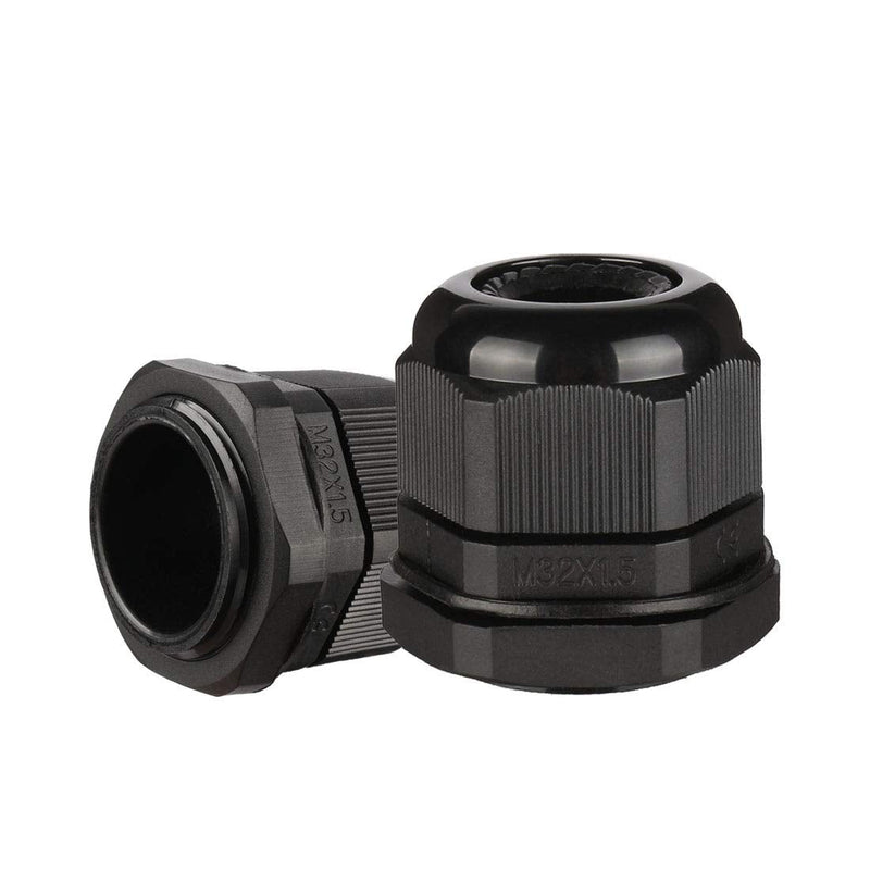 uxcell 10 Pcs M32 Waterproof IP68 Nylon Cable Gland Joint Adjustable Locknut for 16mm-21mm Dia Cable Wire