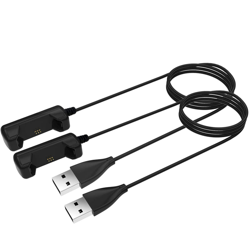 Compatible with Fitbit Flex 2 Charger, KingAcc Replacement USB Charging Cable Cord Charger Cradle Dock Adapter for Fitbit Flex 2, Fitness Tracker Wristband Smart Watch (3Foot/1meter, 2-Pack) Flex 2 2-Pack Black