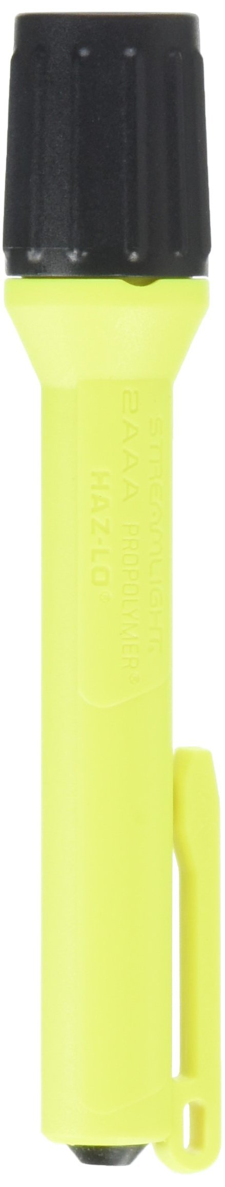 Streamlight 2AAA ProPolymer HAZ-LO with alkaline batteries, 66500 - Clam - Yellow Clamshell Packaging