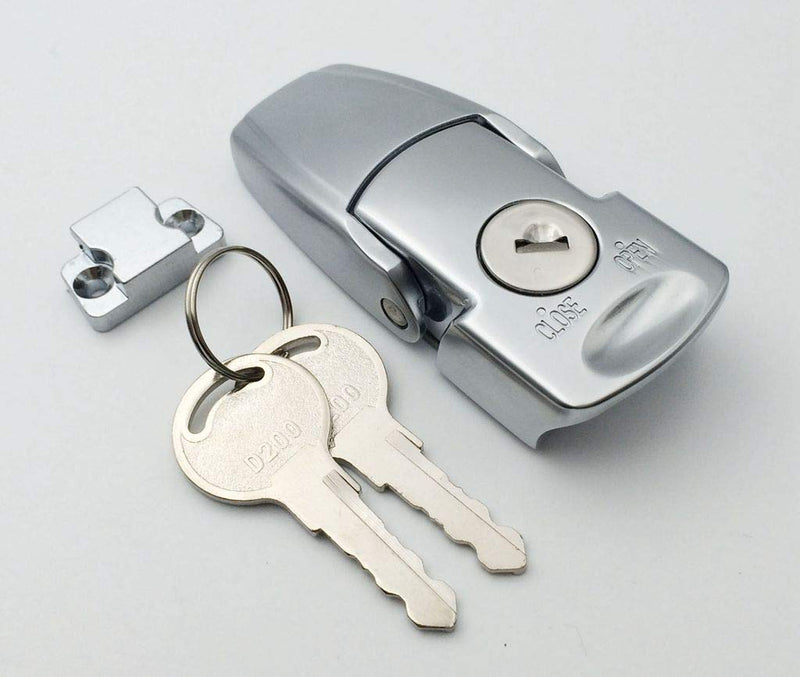 Zinc Alloy Draw Latch 3" Satin Chrome Replace southco V7 for Tool Box Saddlebags Stain Chrome With key