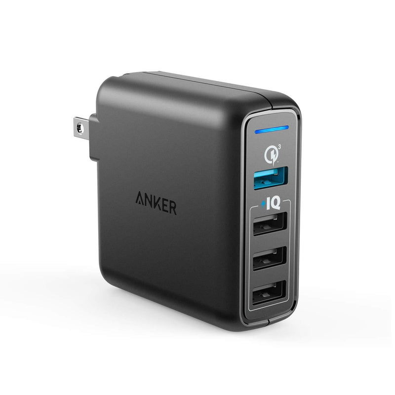 Anker Quick Charge 3.0 43.5W 4-Port USB Wall Charger, PowerPort Speed 4 for Galaxy S7/S6/edge/edge+, Note 4/5, LG G4/G5, HTC One M8/M9/A9, Nexus 6, with PowerIQ for iPhone 7, iPad, and More Black
