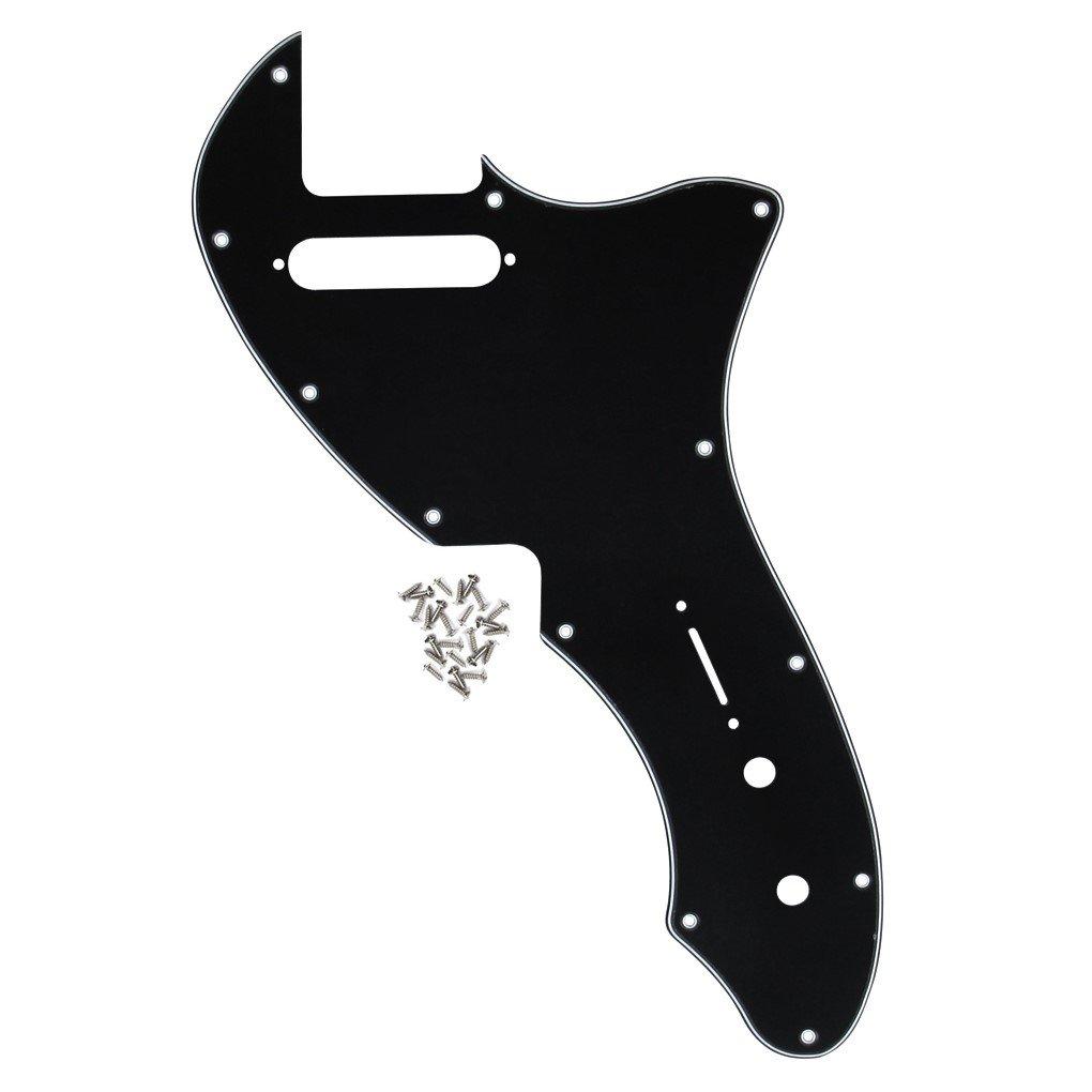 IKN 3ply Black Tele Thinline Pickguard Guitar Pick Guard Plate with Screws Fit 69 Telecaster Thinline Re-issue Guitar Part