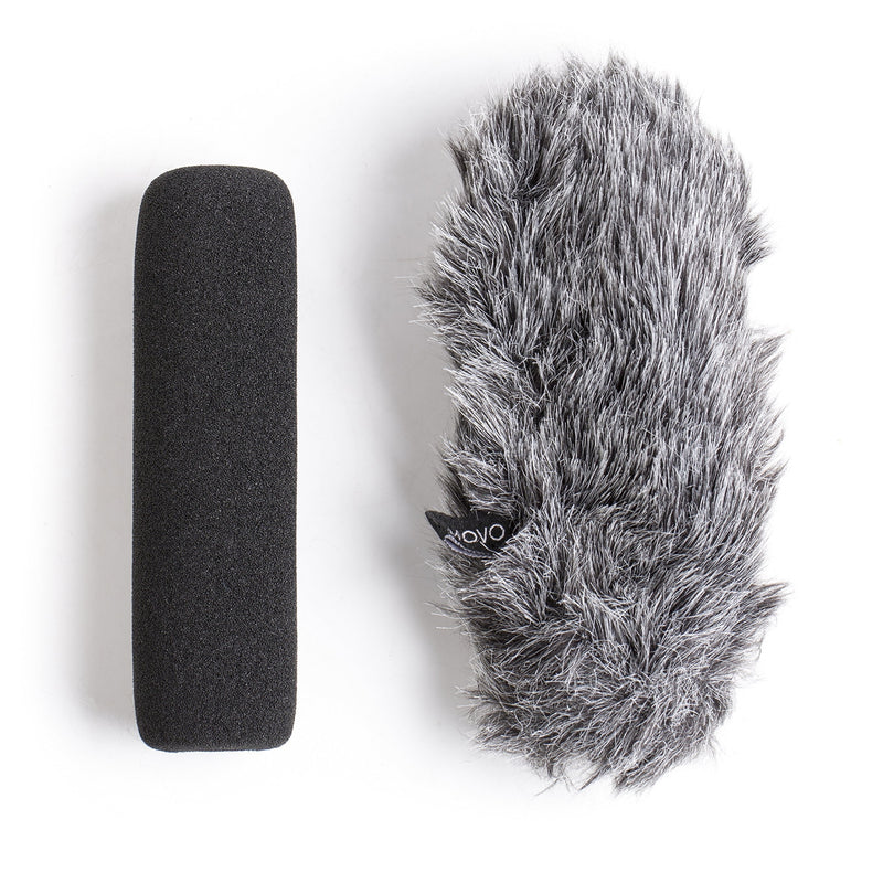 [AUSTRALIA] - Movo WS-G7 Foam and Furry Indoor, Outdoor Microphone Windscreen Combo Pack - Custom Fit for Rode VideoMic Go 