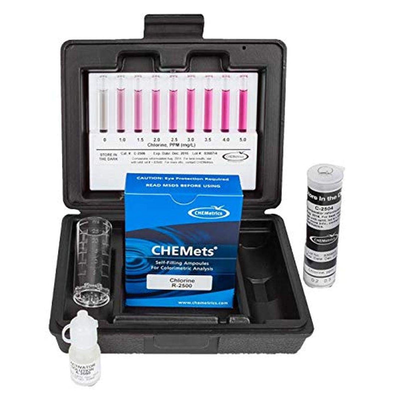 CHEMetrics K-2504D Chlorine (Free and Total) CHEMets Kit, 0-25 and 0-125 ppm