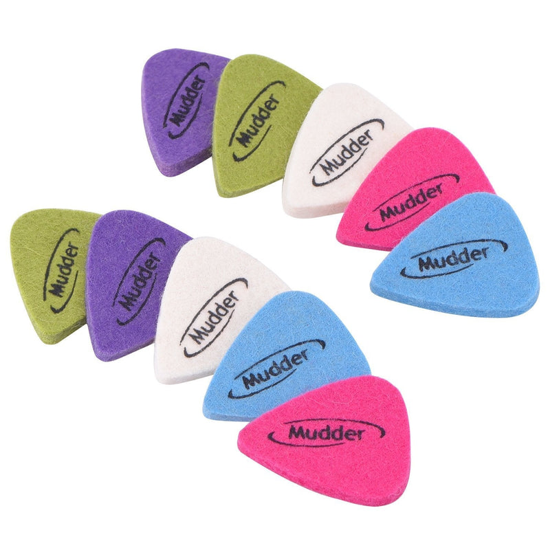 10 Pieces Felt Picks, Mudder Guitar Picks Plectrums for Ukulele, Multi-color