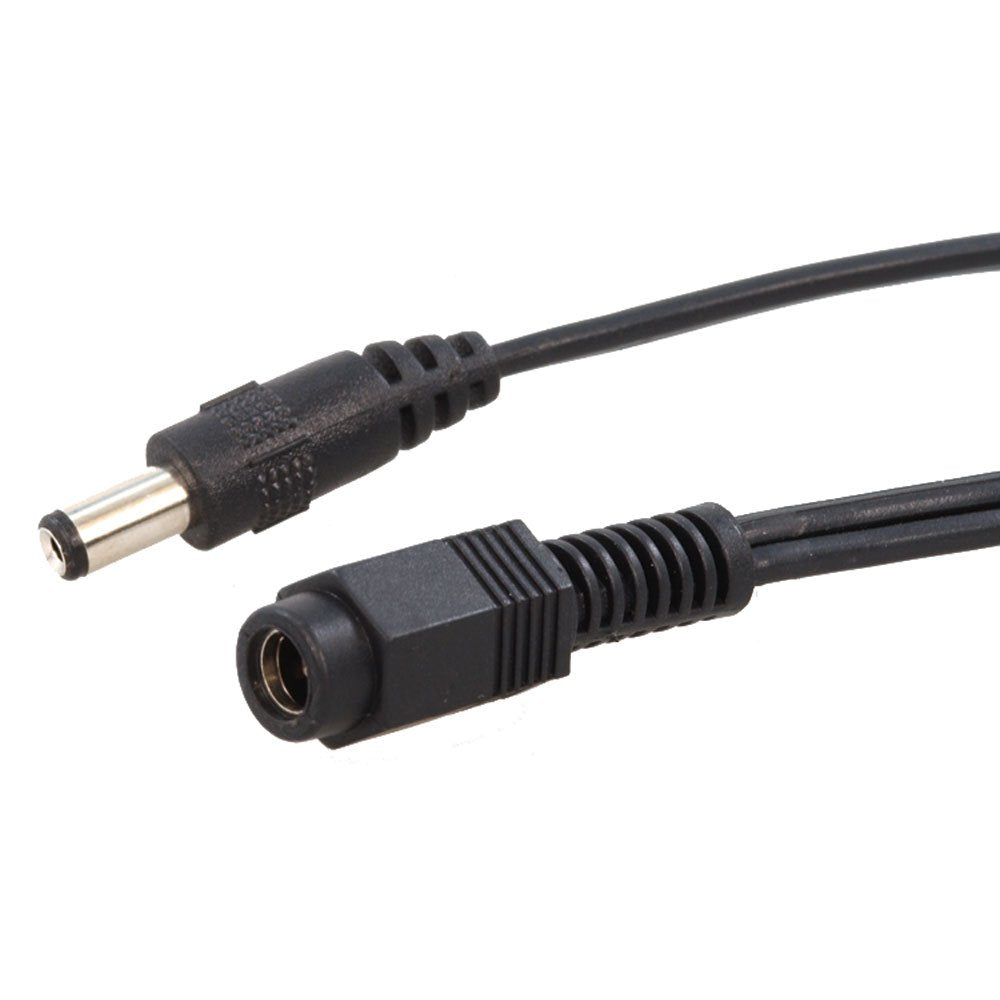 Jameco Valuepro DCEXTCORD2.5-6FT DC Extention Cable, 2.5mm Male/Female, 18 AWG, 6' Straight Plugs, Black (Pack of 2)