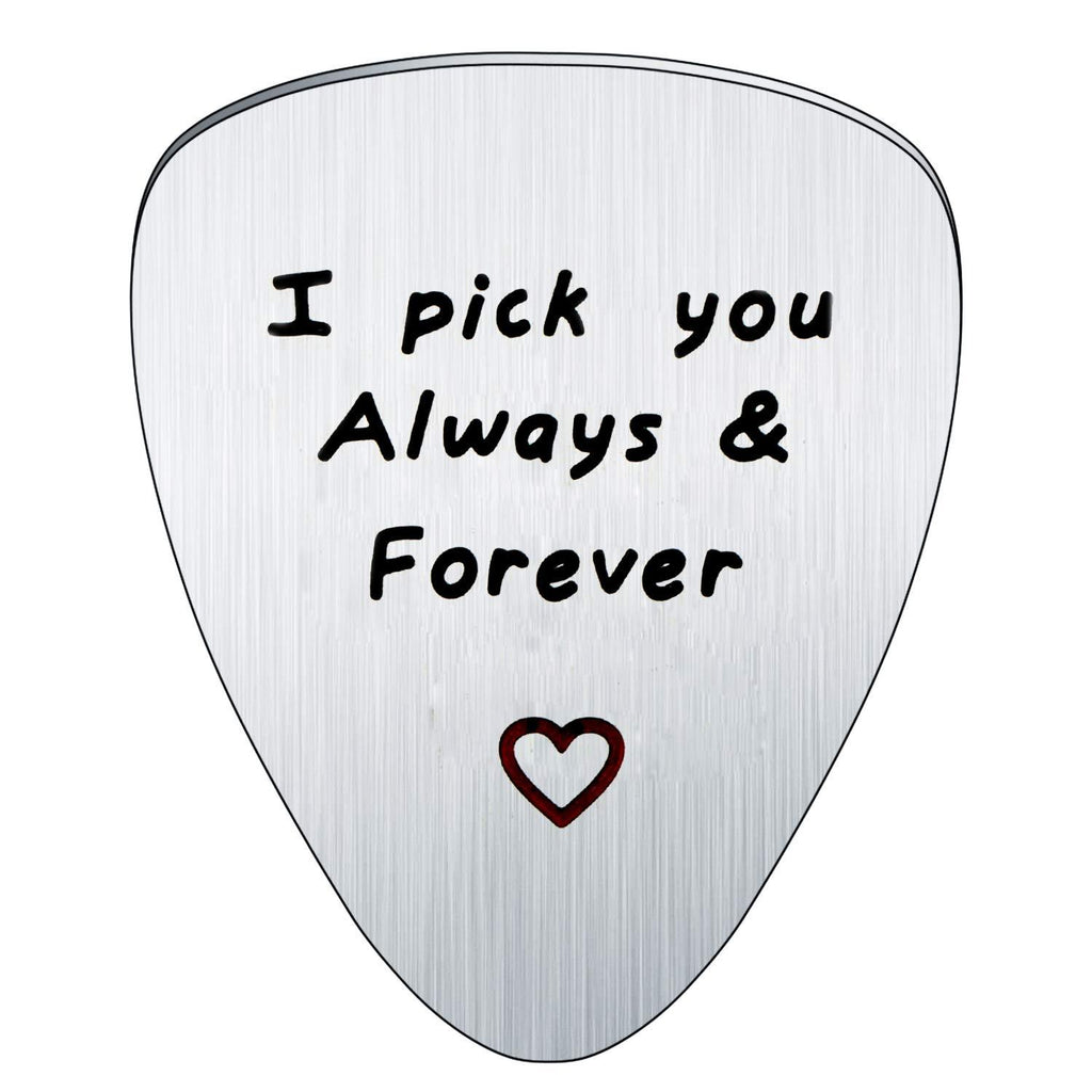 BESPMOSP I Pick You Always and Forever Guitar Pick Musical Gift Anniversary