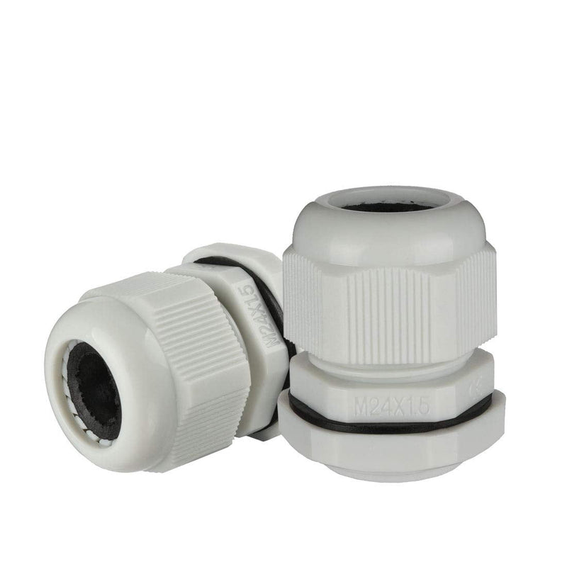 uxcell 10 Pcs M24 Waterproof Nylon Cable Gland Joint Adjustable Connector for 12mm-15mm Dia Cable Wire