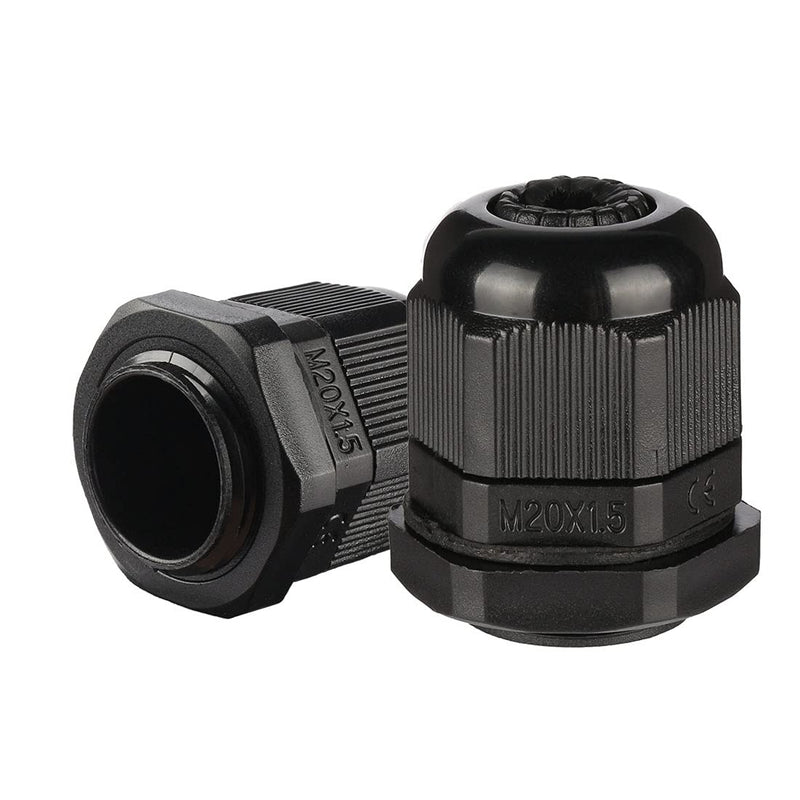 uxcell 20 Pcs M20 Waterproof IP68 Nylon Cable Gland Joint Adjustable Locknut for 6mm-12mm Dia Cable Wire