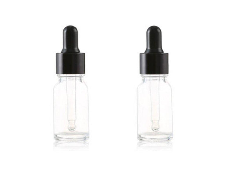 erioctry 2PCS 15ML Attar Bottle Empty Glass Essence Oil Bottle with Glass Eye Dropper Suitable for Aromatherapy Eye Ear Dropper (15ml, Clear)