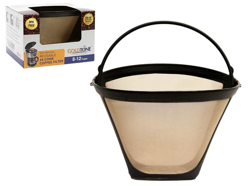 GoldTone Brand Reusable No.4 Cone Style Replacement Coffee Filter replaces your Cuisinart Permanent Coffee Filter for Machines and Brewers (1 Pack) 1 Coffee Filter