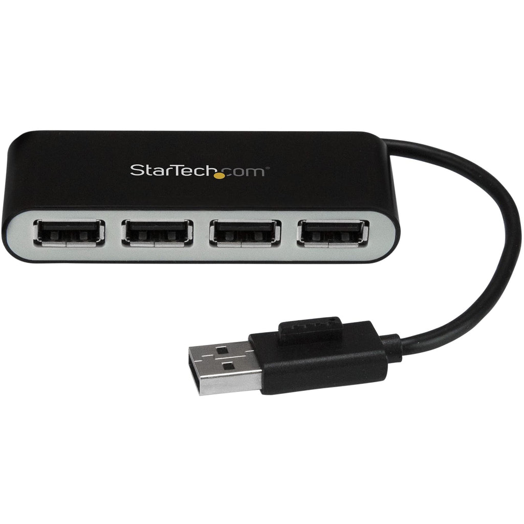 StarTech.com 4 Port USB 2.0 Hub - USB Bus Powered - Portable Multi Port USB 2.0 Splitter and Expander Hub - Small Travel USB Hub (ST4200MINI2)